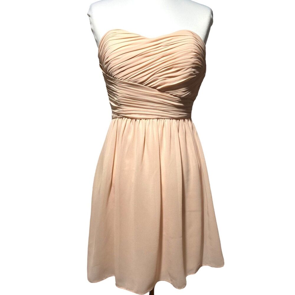 Donna Morgan Pink Short Dress Women Size 4 Sweetheart Babydoll Wedding Prom